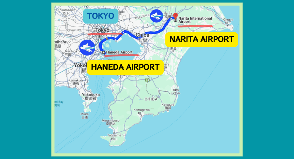 Haneda airport and Narita airport distance
