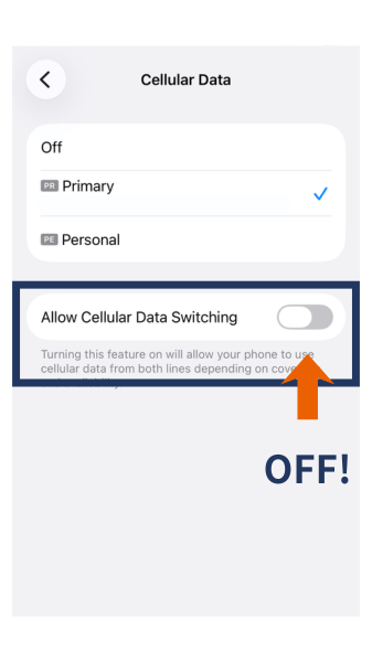 cellular data setup